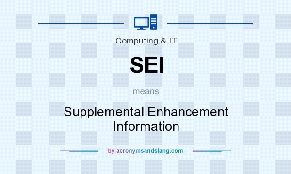 What does SEI mean? It stands for Supplemental Enhancement Information