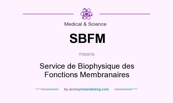 What does SBFM mean? It stands for Service de Biophysique des Fonctions Membranaires