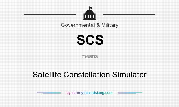 What does SCS mean? It stands for Satellite Constellation Simulator