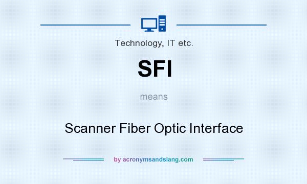 What does SFI mean? It stands for Scanner Fiber Optic Interface