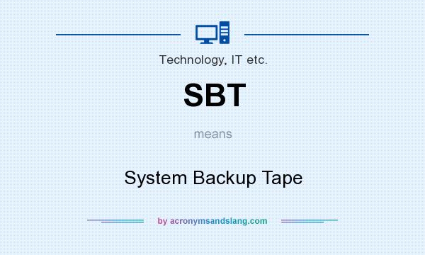 What does SBT mean? It stands for System Backup Tape