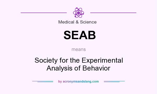 What does SEAB mean? It stands for Society for the Experimental Analysis of Behavior