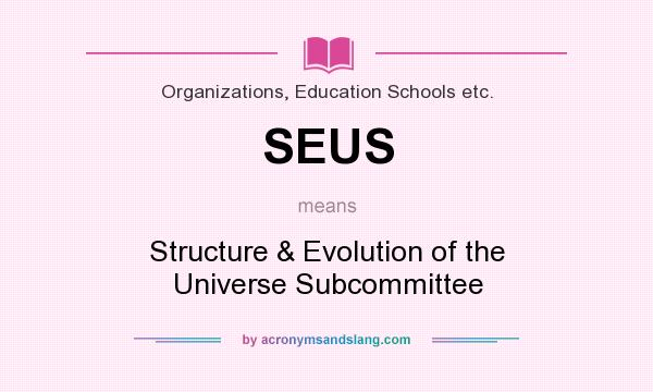 What does SEUS mean? It stands for Structure & Evolution of the Universe Subcommittee