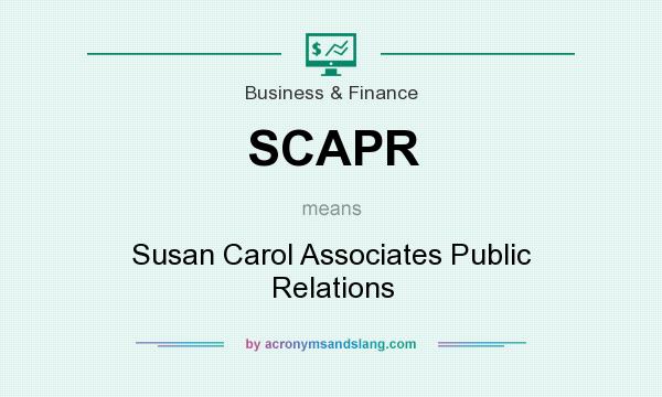 What does SCAPR mean? It stands for Susan Carol Associates Public Relations