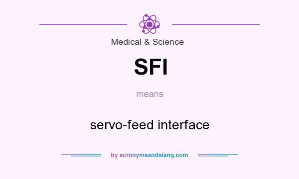 What does SFI mean? It stands for servo-feed interface