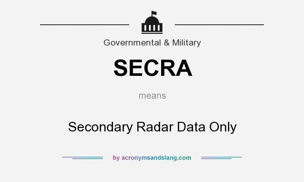 What does SECRA mean? It stands for Secondary Radar Data Only