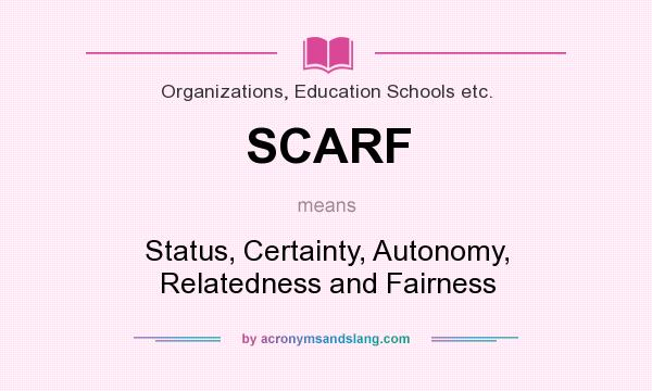 What does SCARF mean? It stands for Status, Certainty, Autonomy, Relatedness and Fairness