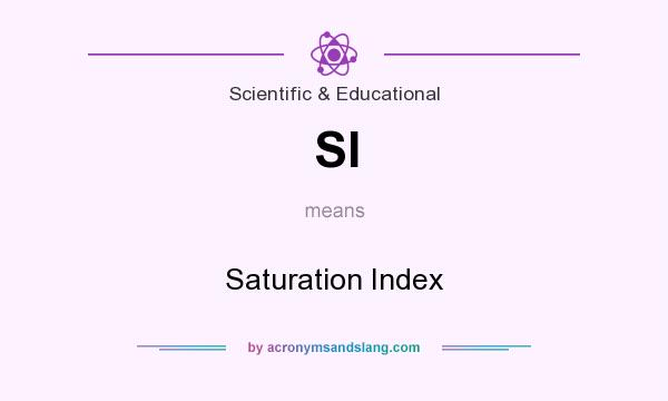 What does SI mean? It stands for Saturation Index