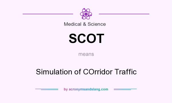 What does SCOT mean? It stands for Simulation of COrridor Traffic