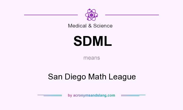 What does SDML mean? It stands for San Diego Math League