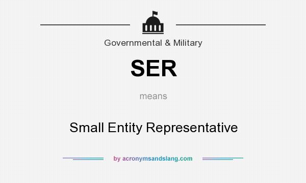 What does SER mean? It stands for Small Entity Representative
