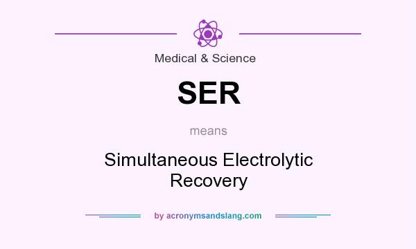 What does SER mean? It stands for Simultaneous Electrolytic Recovery