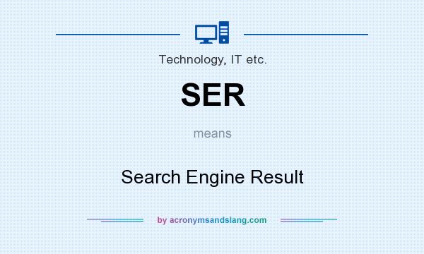 What does SER mean? It stands for Search Engine Result