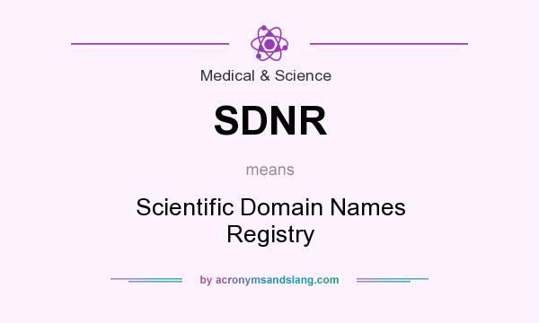 What does SDNR mean? It stands for Scientific Domain Names Registry
