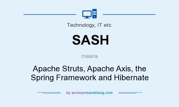 What does SASH mean? It stands for Apache Struts, Apache Axis, the Spring Framework and Hibernate