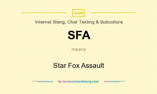 What does SFA mean? It stands for Star Fox Assault