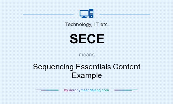 What does SECE mean? It stands for Sequencing Essentials Content Example