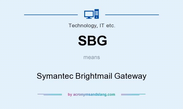 What does SBG mean? It stands for Symantec Brightmail Gateway