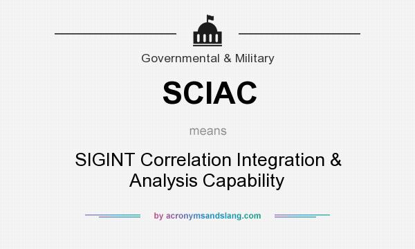 What does SCIAC mean? It stands for SIGINT Correlation Integration & Analysis Capability