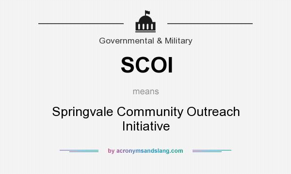What does SCOI mean? It stands for Springvale Community Outreach Initiative