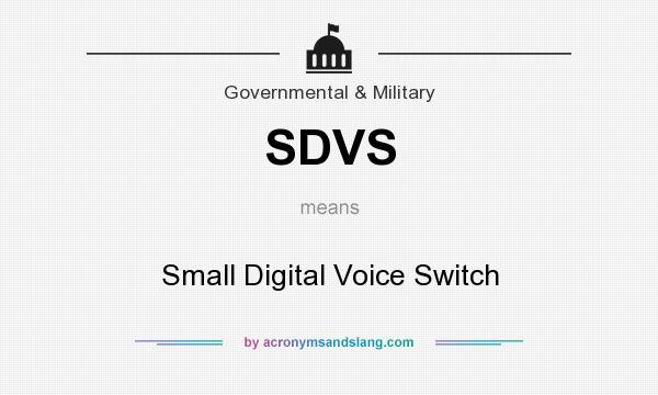 What does SDVS mean? It stands for Small Digital Voice Switch