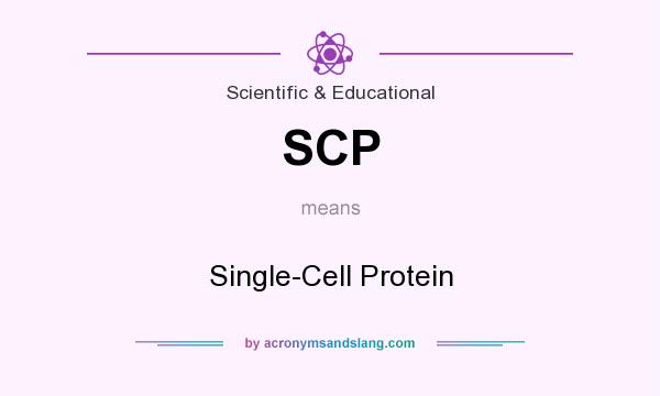What does SCP mean? It stands for Single-Cell Protein