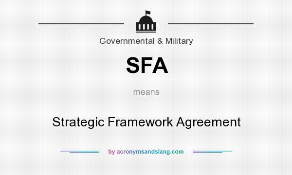 What does SFA mean? It stands for Strategic Framework Agreement