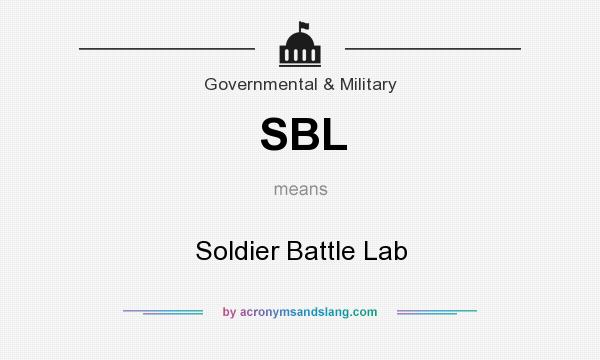 What does SBL mean? It stands for Soldier Battle Lab