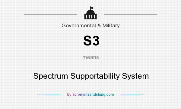 What does S3 mean? It stands for Spectrum Supportability System