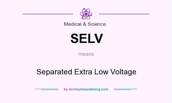 What does SELV mean? It stands for Separated Extra Low Voltage