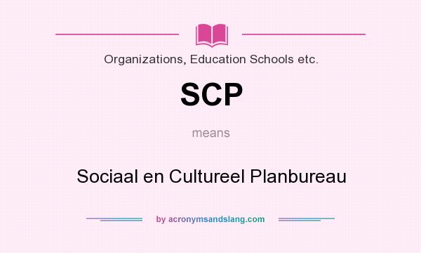 What does SCP mean? It stands for Sociaal en Cultureel Planbureau