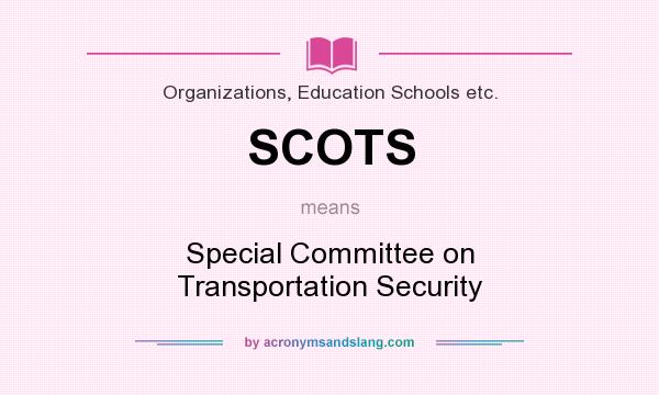 What does SCOTS mean? It stands for Special Committee on Transportation Security