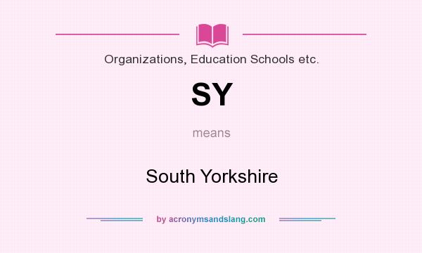 What does SY mean? It stands for South Yorkshire