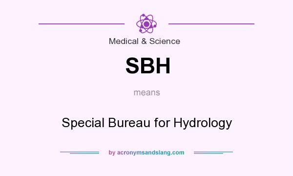 What does SBH mean? It stands for Special Bureau for Hydrology