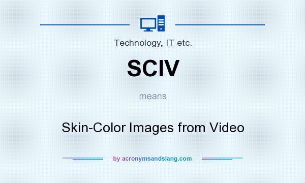 What does SCIV mean? It stands for Skin-Color Images from Video