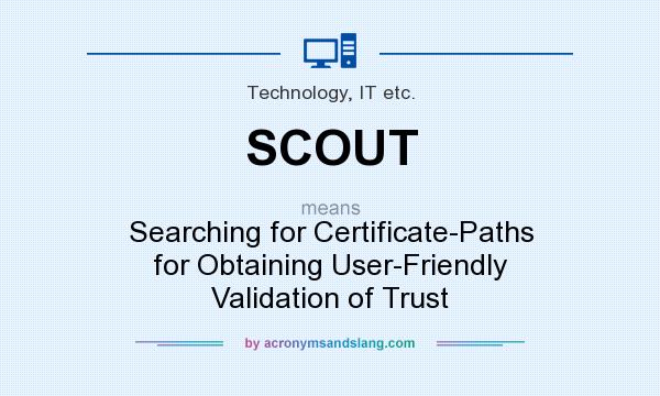 What does SCOUT mean? It stands for Searching for Certificate-Paths for Obtaining User-Friendly Validation of Trust