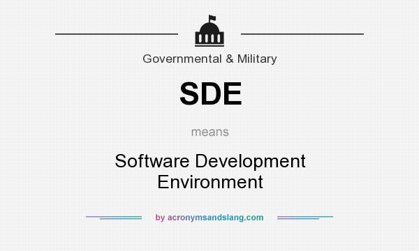 What does SDE mean? It stands for Software Development Environment
