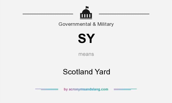 What does SY mean? It stands for Scotland Yard