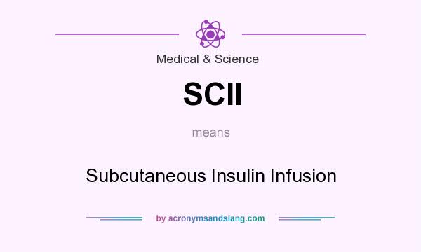 What does SCII mean? It stands for Subcutaneous Insulin Infusion
