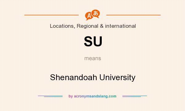 What does SU mean? It stands for Shenandoah University