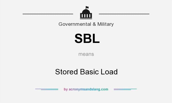 What does SBL mean? It stands for Stored Basic Load