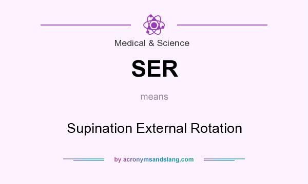 What does SER mean? It stands for Supination External Rotation