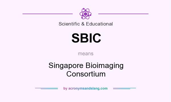 What does SBIC mean? It stands for Singapore Bioimaging Consortium