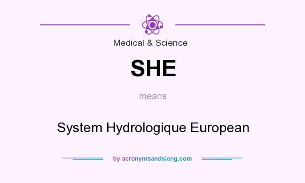 What does SHE mean? It stands for System Hydrologique European