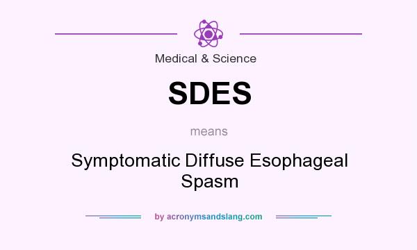 What does SDES mean? It stands for Symptomatic Diffuse Esophageal Spasm