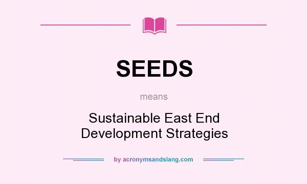 What does SEEDS mean? It stands for Sustainable East End Development Strategies