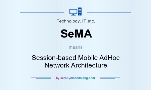 What does SeMA mean? It stands for Session-based Mobile AdHoc Network Architecture