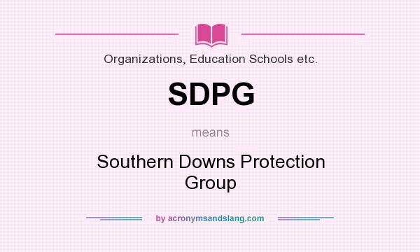 What does SDPG mean? It stands for Southern Downs Protection Group