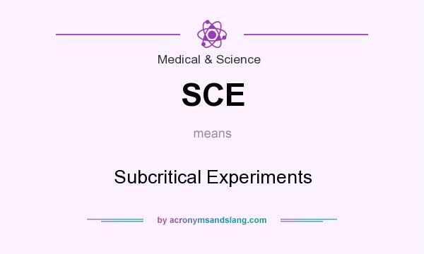 What does SCE mean? It stands for Subcritical Experiments