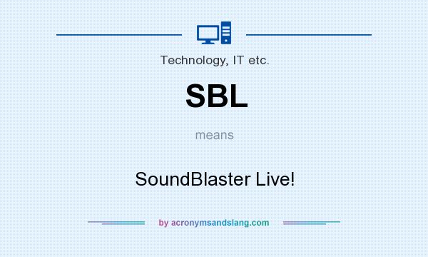 What does SBL mean? It stands for SoundBlaster Live!